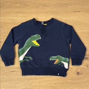 Joules Navy Sweatshirt with Green Dinosaur Print